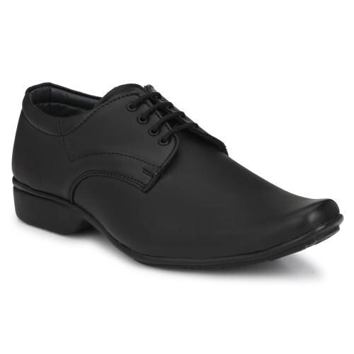Lee Peeter Synthetic Leather Black Formal Shoes For Men