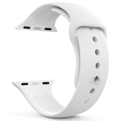 Adamo Single Loop Band Soft Silicone Sport Wristband Compatible with Apple Watch iWatch Bands Silicone Strap Wristbands for Apple Watch Series 7/6/5/4/3/2/1/SE (42MM 44MM 45MM, (White) Y11AIW09
