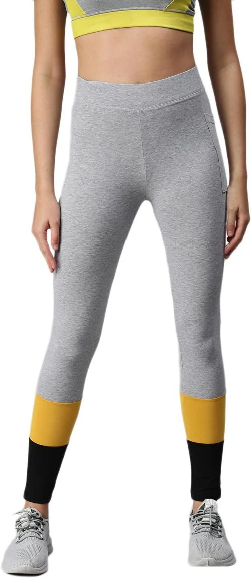 De Moza Women Grey Solid Cotton Blend Ankle Length Western Wear Legging (Xxl)