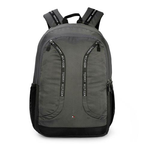 Tommy Hilfiger Draven Unisex Diamond Ribstop Laptop Backpack - Granite Grey