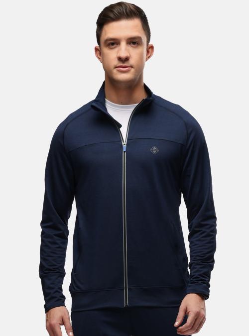 Buy Macroman M Series Men Navy Solid Polyester Single Jacket Online at ...