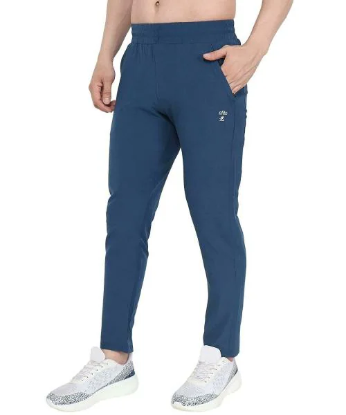 Efito Men Air Force Blue Polyester and Elastane Active Track Pants