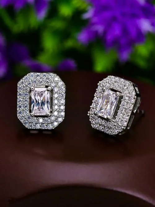 Pissara by Sukkhi Ethnic 925 Sterling Silver Cubic Zirconia Earrings For Women And Girls|with Authenticity Certificate, 925 Stamp & 6 Months Warranty