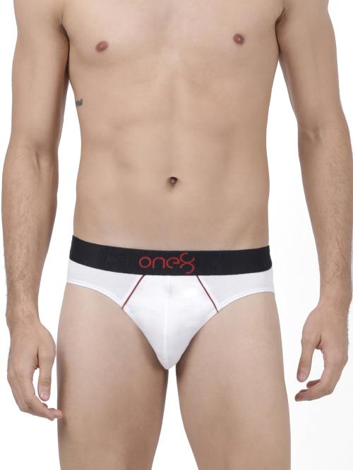 One8 by Virat Kohli - Men White Super Combed Cotton Low Rise Brief- Single Pack