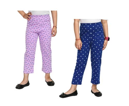 IndiWeaves Girls Printed Cotton Regular Fit Pyjamas Lower (Pack of 2)