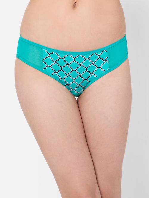 Buy Clovia Green Geometric Polyamide Bikini Panty Online at Best Prices
