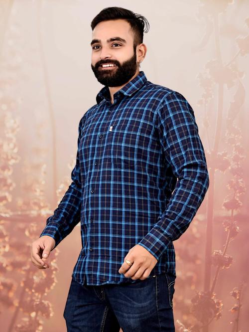 Marc Laurent Men Tailored Fit Checkered Spread Collar Casual Shirt