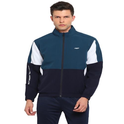 Furo by Red Chief Regular Fit Poly Lycra Full Sleeve Navy Solid Sports Wind Cheater for Men