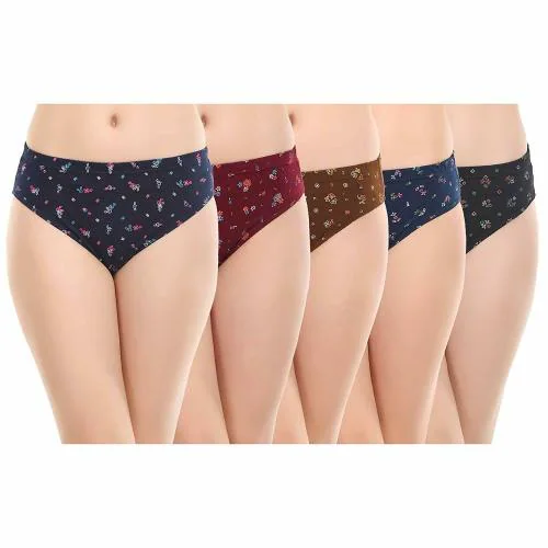 Faisna Women's Cotton Briefs Multicolor Panty (Pack of 5)