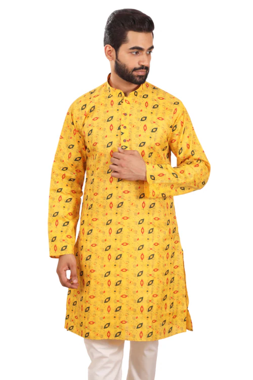 Mahadev Ethnic Traditional Men's Kurta Pyjama Set - Elegant & Comfortable Ethnic Wear (2pc Set) - Gold