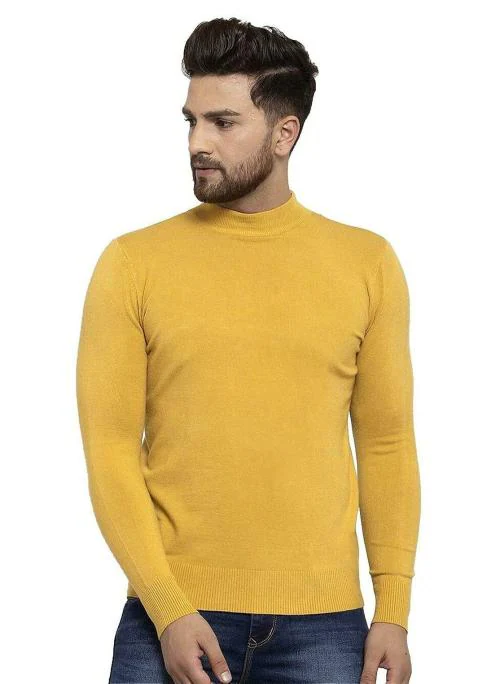 DENIMHOLIC Men's Knitted Slim Fit Winter Wear High Neck Cotton Sweater