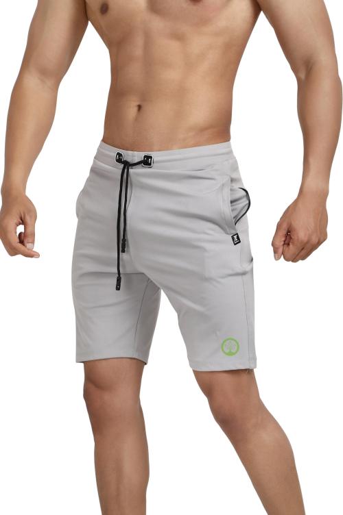 Shine N Show Men Grey Solid Lycra Blend Pack Of 2 Regular Shorts (L)