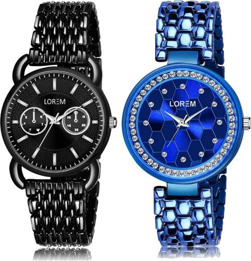 LOREM Blue Analog Watch For Girls Pack of 2 Watches