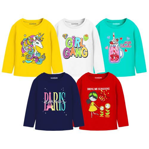 Trampoline Girls Pack of 5 Printed Cotton T-shirts