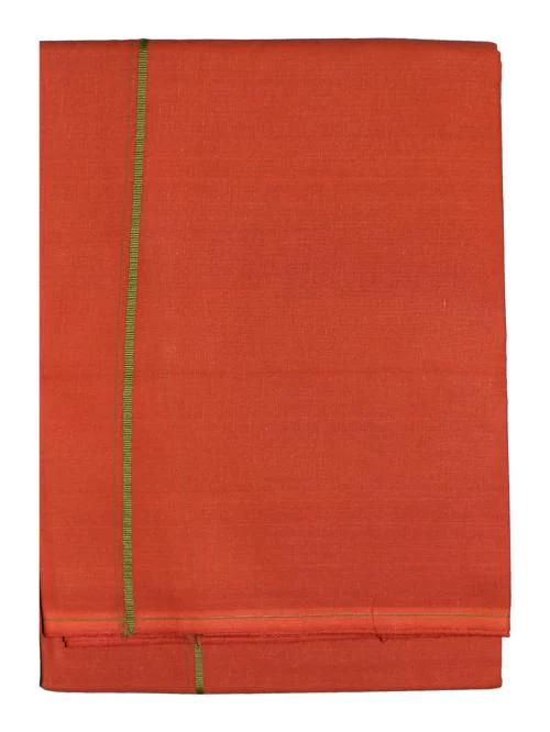Prakasam Cotton Mens Single (1.28X2.00 mtrs) Dark Kaavi Colour Dhoti