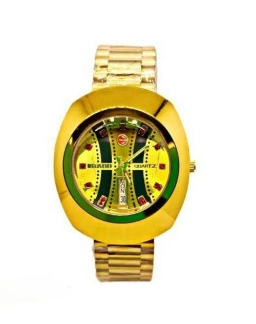 Muskan Enterprise New High Quality Stainless Steel Strap With Unique Gold Dial & 2 Black Patta Watch