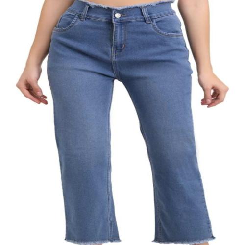 Club-108 Silky Plain Blue denim jeans Straight Fit Open Mohri (Size-28)