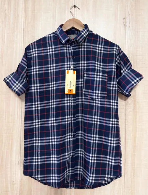 Freaks Navy Burberry Check Shirt