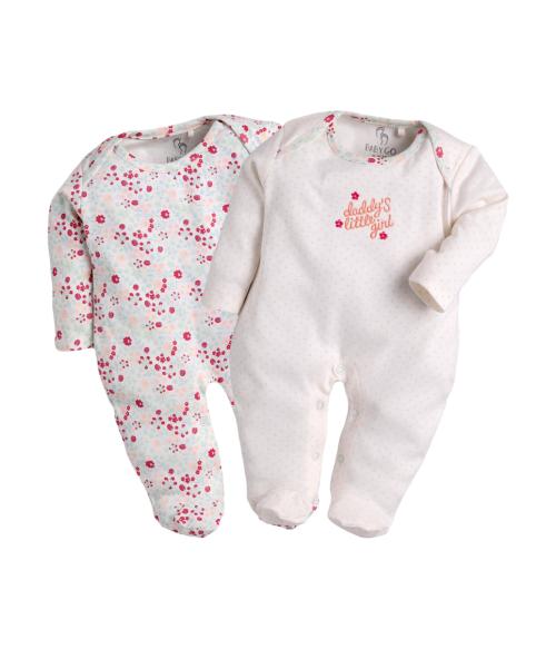 Baby Go Designer Full Sleeve Romper For Baby Girls(6-9M,PEACH)