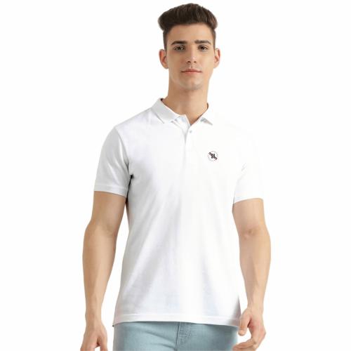 Tab91 Brand, Men's Polo Logo PrintWhiteColour T-shirt (TCB-54225-J-WHITE-L)