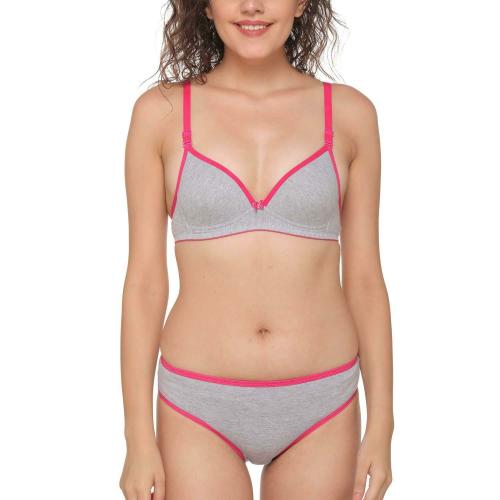 SONA Women's Sa-34 T-Shirt Bra & Panty Sets Full Coverage Padded Cotton