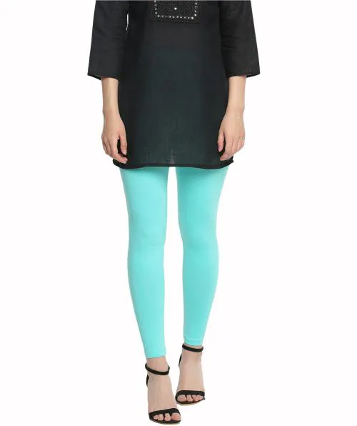 Dollar Women's Missy Pack of 1 Cotton Slim Fit Pool Blue Color Ankle Length Leggings