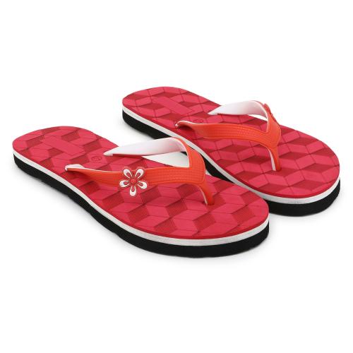 Bizwiz Red Rubber Slippers for Women & Girls