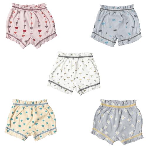 BabyButtons Printed Cotton Bloomers for Girls and Kids 9-12 Months (Pack of 5)