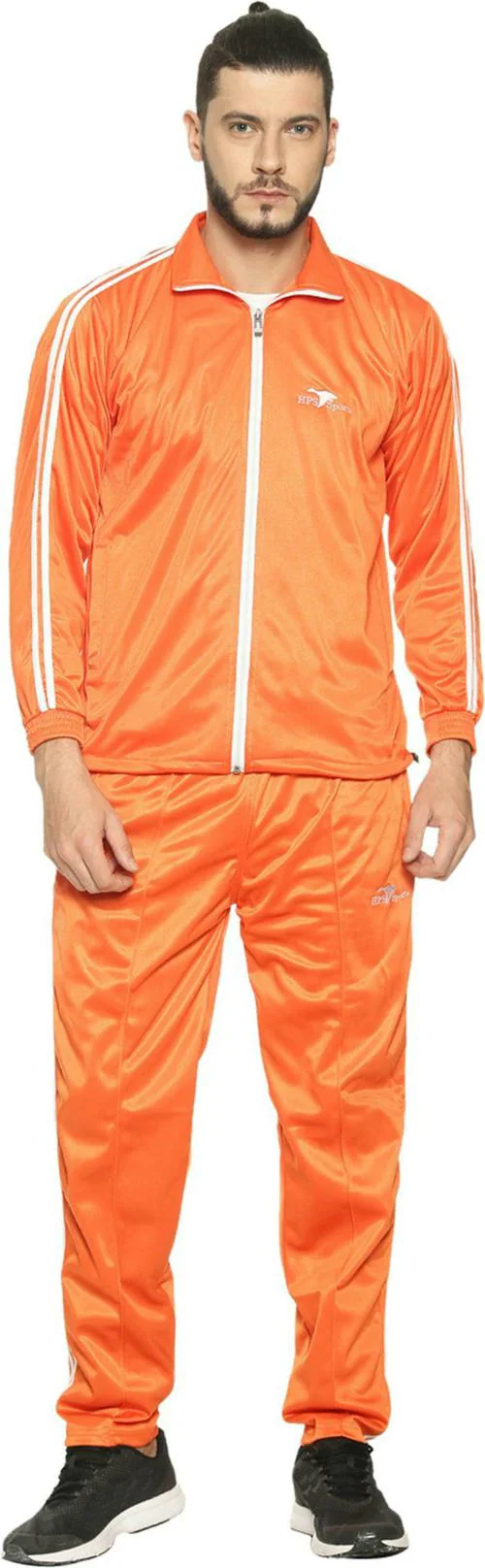 HPS Sports Men Orange Polyester Solid Tracksuit (XXL)