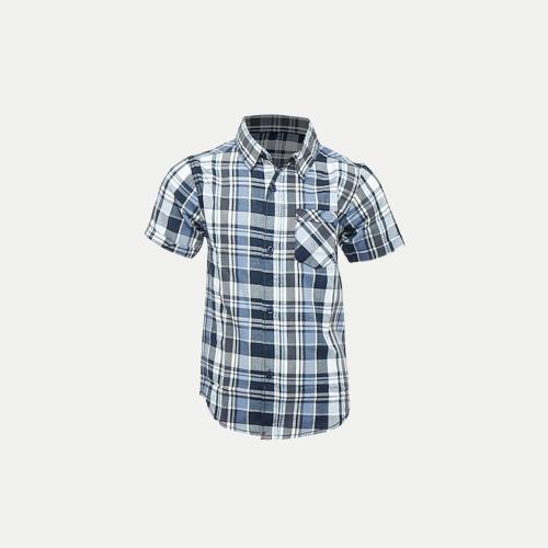 Rad Prix Teen Boys Light Blue Half Sleeve Checked Shirt