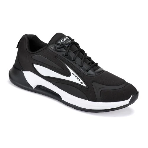 CAMRO G3S-125 Lace Up Black/White Sports Shoes, Mesh Upper & PVC Sole for Running, Gyming & More