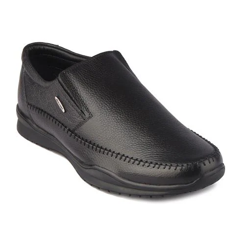 Red Chief Black Leather Formal Slip on shoes for Men