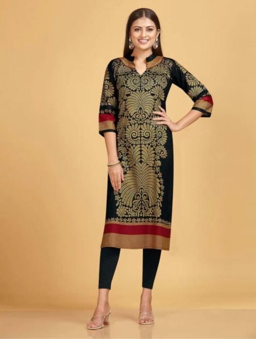 Spyrom Cotton Golden Printed Churidar Suit - Ethnic Indian Salwar Kameez with Traditional Golden Print,Designer Ethnic Wear for Women with Golden Print [Size-S] 1 PCS