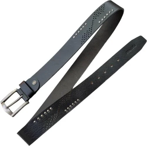 Fina Koza Men Casual Black Genuine Leather Belt