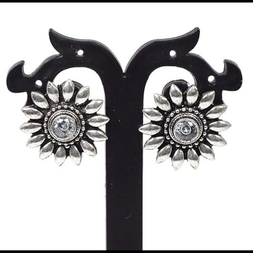 MAJESTICJEWELERY Oxidised White Topaz Fashionable Studs for Women and Girls(MJ 630),Beautiful designer trending earrings set