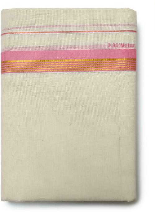 VAIRAVAA TEX Men Pink Solid Pure Cotton Dhoti
