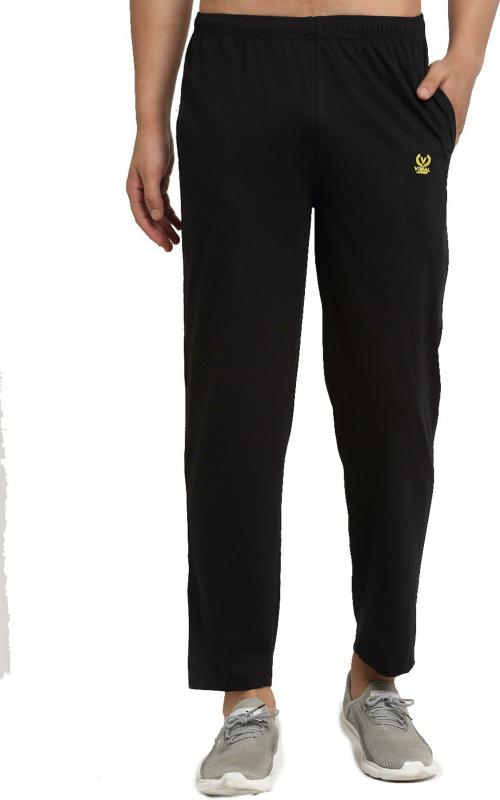 Buy Vimal Jonney Men Black Solid Cotton Blend Track Pants Online at