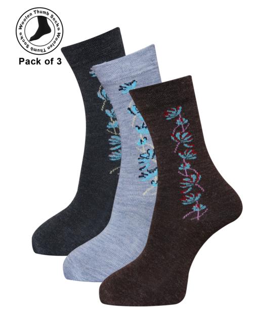 Buy Dollar Full Length Woolen Socks For Women (Pack of 3 ) In Assorted