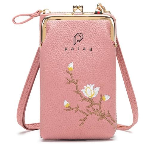 PALAY Women's Small Cross-Body Phone Bag Stylish PU Leather Mobile Cell Phone Holder Pocket Purse Wallet Sling Bag Mini Shoulder Bags