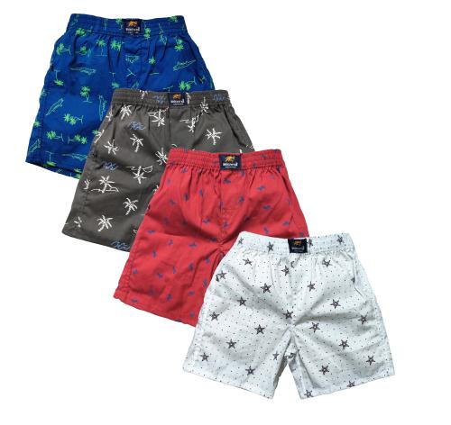 Brucewane Kids Printed Shorts Combo ( Pack Of 4 Pieces) 2-3Y
