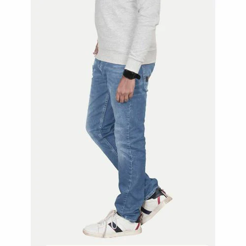 Rad Prix Men Casual Light Blue light-washed Denim Jeans