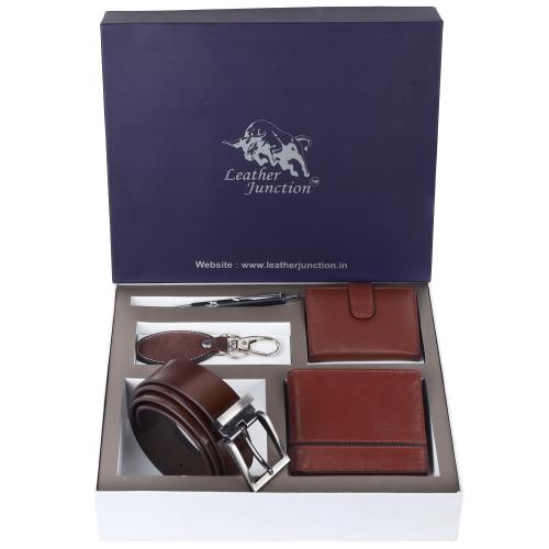 Buy Leather Junction 5 in 1 Wallet, Belt, Card holder, Keyring & Pen