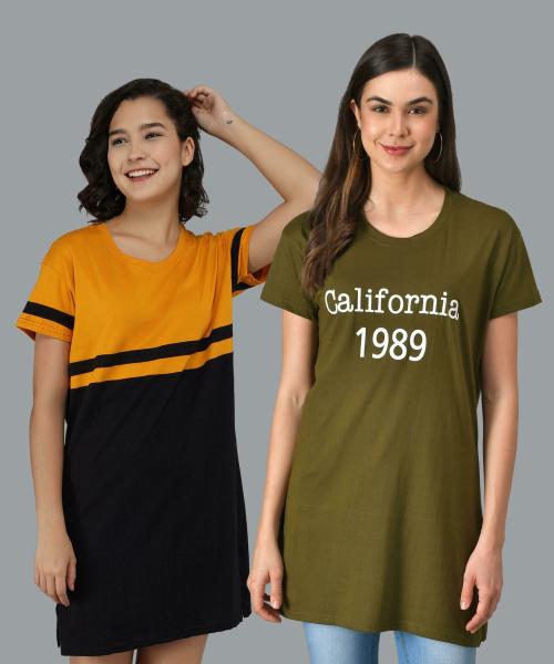 Christy World Women Multicolor Pack of 2 T-shirt