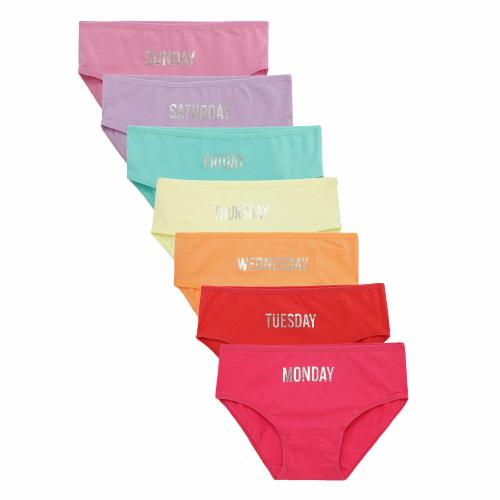 Charm N Cherish Girls Multicolor Weekdays Printed Brief's (Pack Of 7)