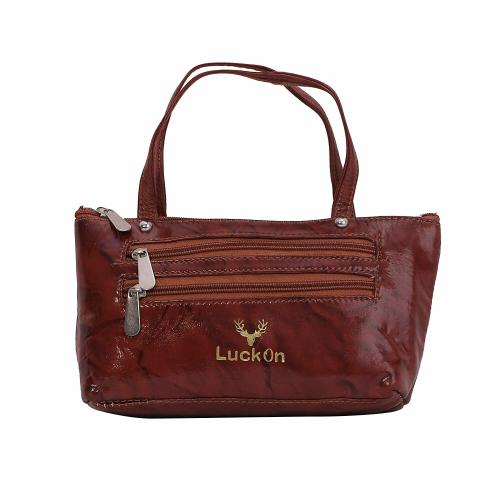 LuckOn Tan Leather Clutch Bag 028