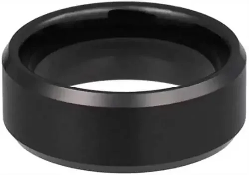 IGA COLLECTION Stylish Fashionable Black Plain Thump Finger Ring For Boys & Girls Stainless Steel Titanium Plated Ring