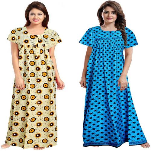Sajao Creation Women Nighty Set (Multicolor)