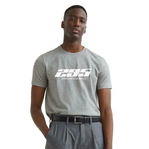 Hashtruck Men And Women Grey Cotton 295 Sidhu Moosewala T-Shirt