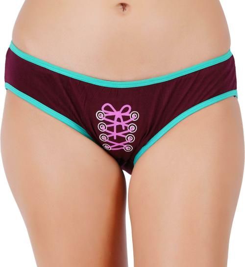 Vaishma Women Maroon Solid Pure Cotton Panty
