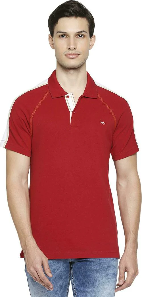 Mufti Men's Authentic Casual Slim Fit Logo Embroidered Cut & Sew Pique T-shirt